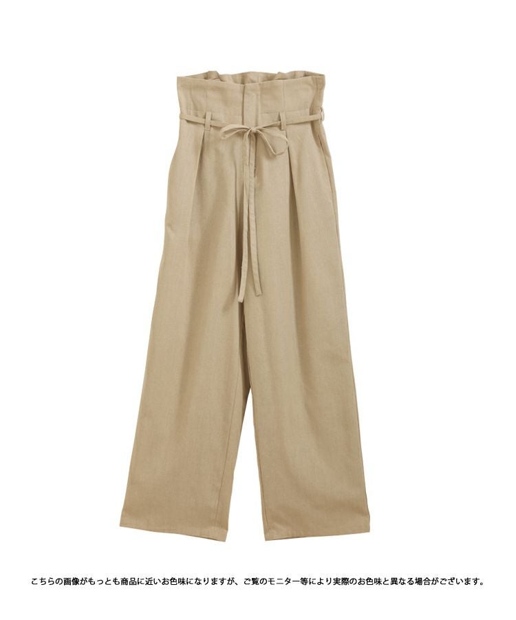 リネン混ハイウエストパンツ 【メール便可】 | Fit more