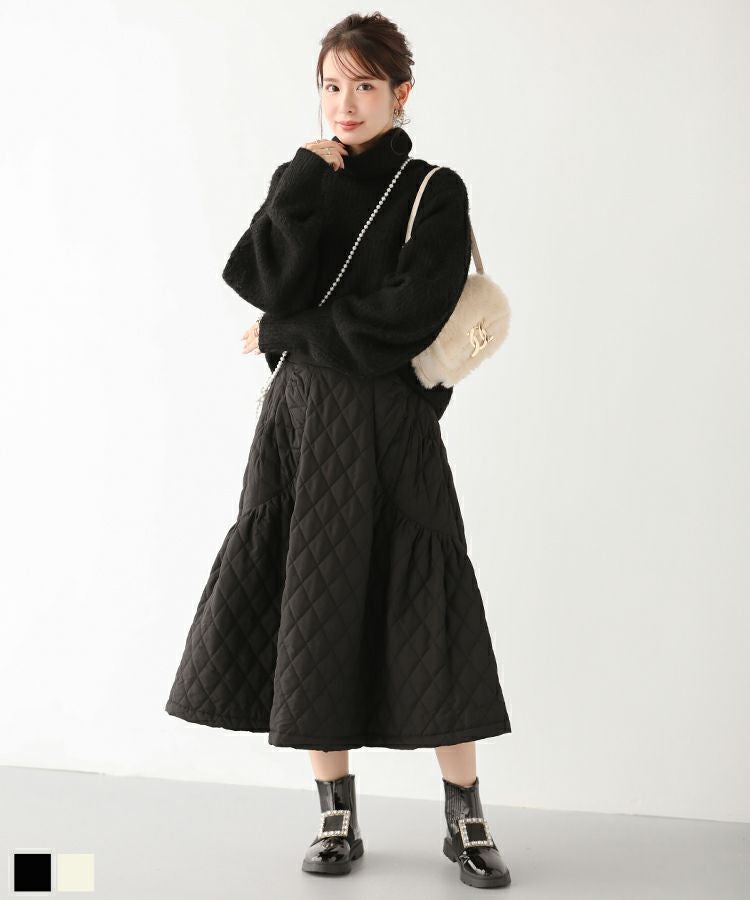 美品 M-premier BLACK キルティングロングフレアスカート 36 美品 M-premier BLACK キルティングロングフレアスカート 36 - メルカリ