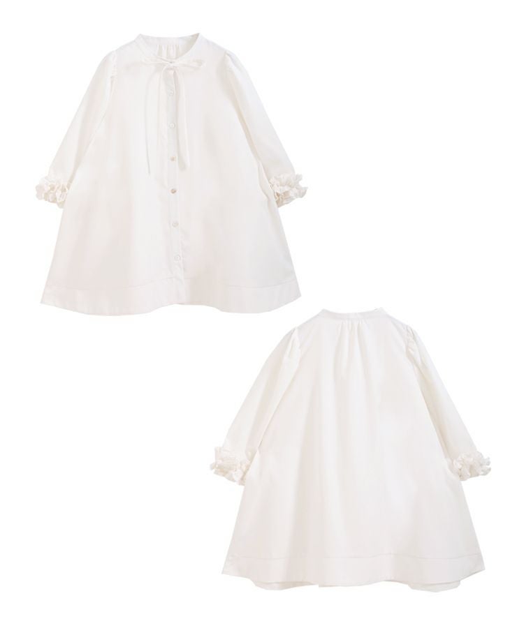 fitmore☆ボリュームフリルスリーブブラウス(NAVY) Fit more（フィットモア） ブラウス シャツ ボリュームフリルスリーブ