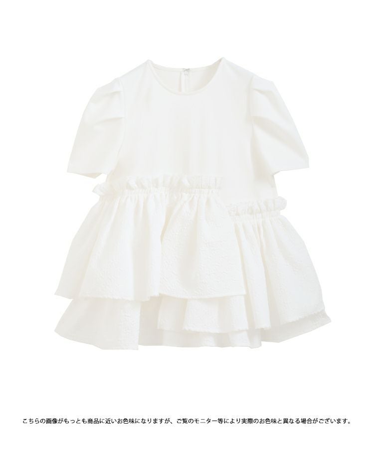 Fitmore フィットモア  アシメペプラムジャガードトップス アシメペプラムジャガードトップス【ZOZO限定商品】（シャツ/ブラウス