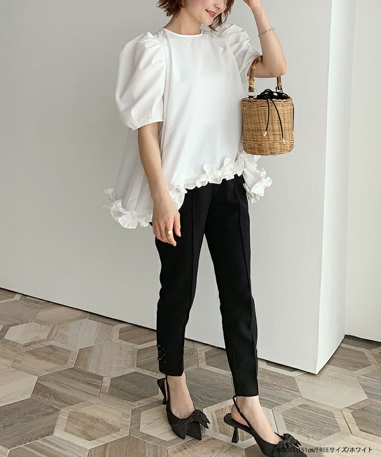 Fitmore 裾フリルフレアトップス【POPUP限定色】 セール】裾フリルフレアトップス【ZOZO限定商品】（シャツ/ブラウス