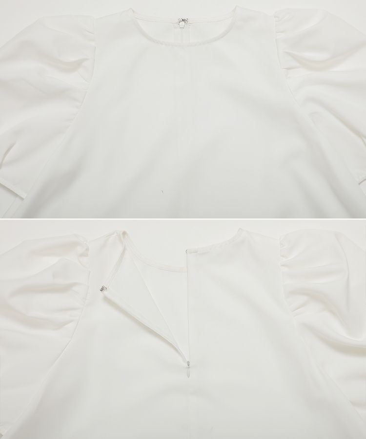 新品未使用fitmore 裾フリルフレアトップス ホワイト ロング丈裾フリルフレアトップス【宅配便】 | Fit more