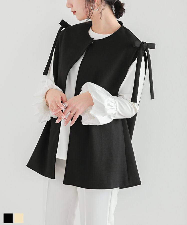 fitmore   リボン　ジレ ショルダーリボンジレ【宅配便】 | Fit more