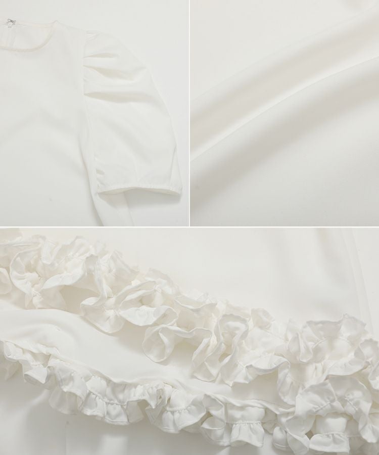 fitmore ロング丈裾フリルフレアトップス ロング丈裾フリルフレアトップス【宅配便】 | Fit more
