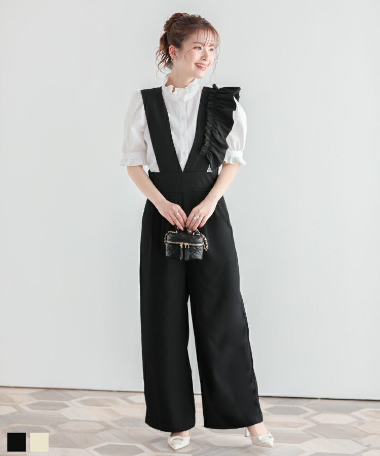 アシンメトリーフリルサロペット【宅配便】 | Fit more