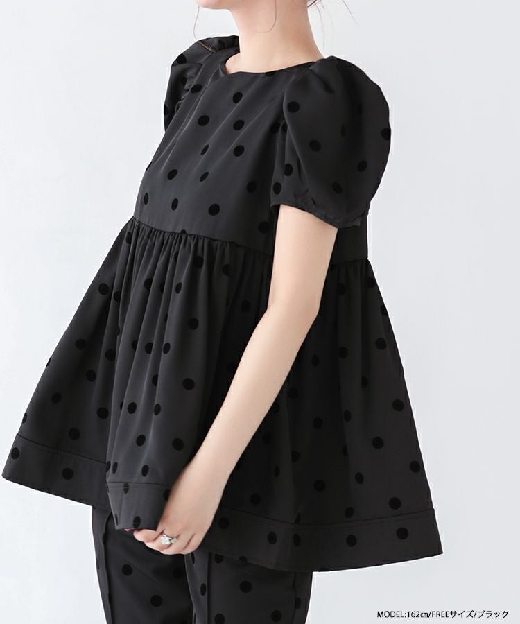 ZOZO限定商品】ハートネックフロッキードットトップス【宅配便】 | Fit