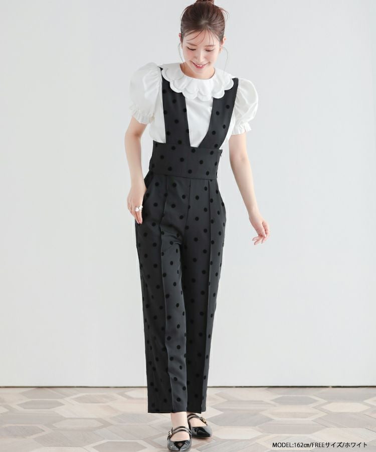 ZOZO限定商品】スカラップカラーパフスリーブブラウス【メール便