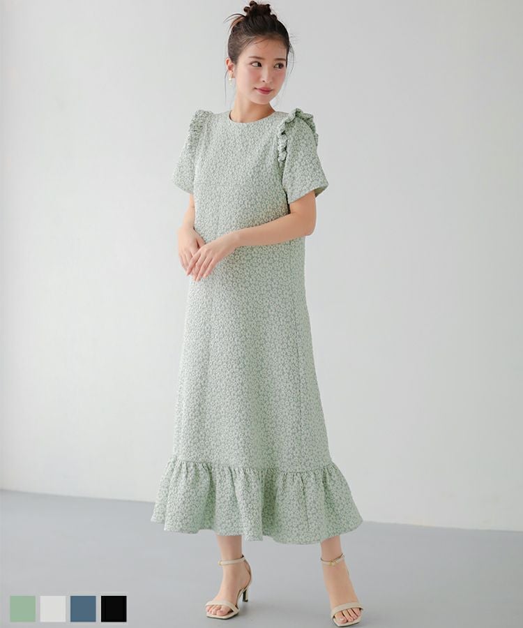 ZOZO限定商品】フラワージャガードロングワンピース【宅配便】 | Fit more