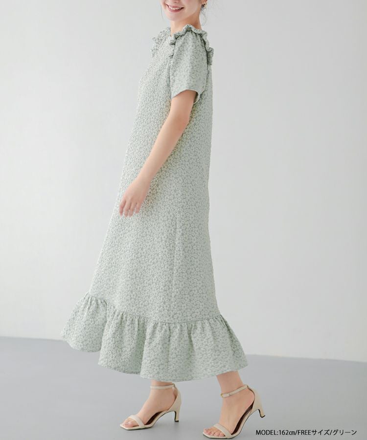 ZOZO限定商品】フラワージャガードロングワンピース【宅配便】 | Fit more