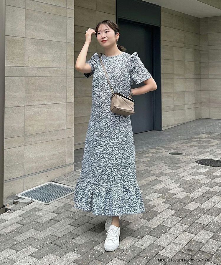 【未使用】25SS ワンピース　花柄　フラワー　ジャガード ZOZO限定商品】フラワージャガードロングワンピース【宅配便】 | Fit more