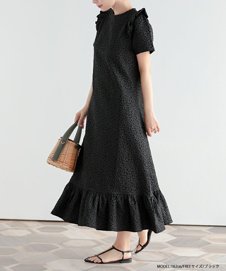 ZOZO限定商品】フラワージャガードロングワンピース【宅配便】 | Fit more