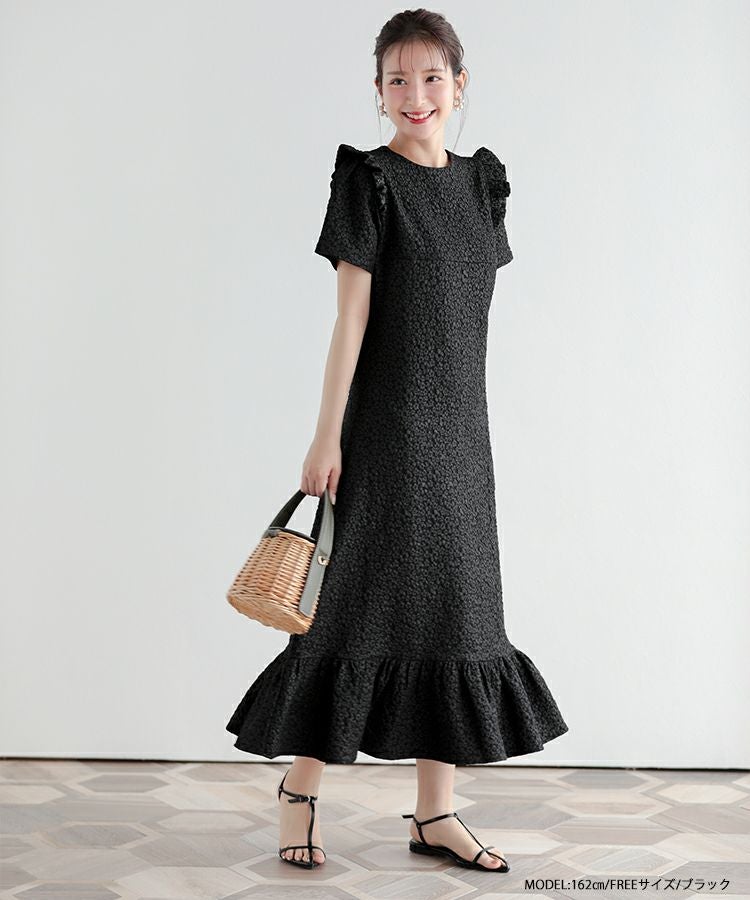 ZOZO限定商品】フラワージャガードロングワンピース【宅配便】 | Fit more