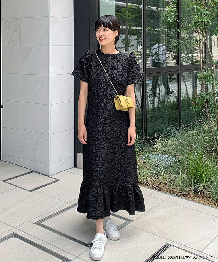 ZOZO限定商品】フラワージャガードロングワンピース【宅配便】 | Fit more