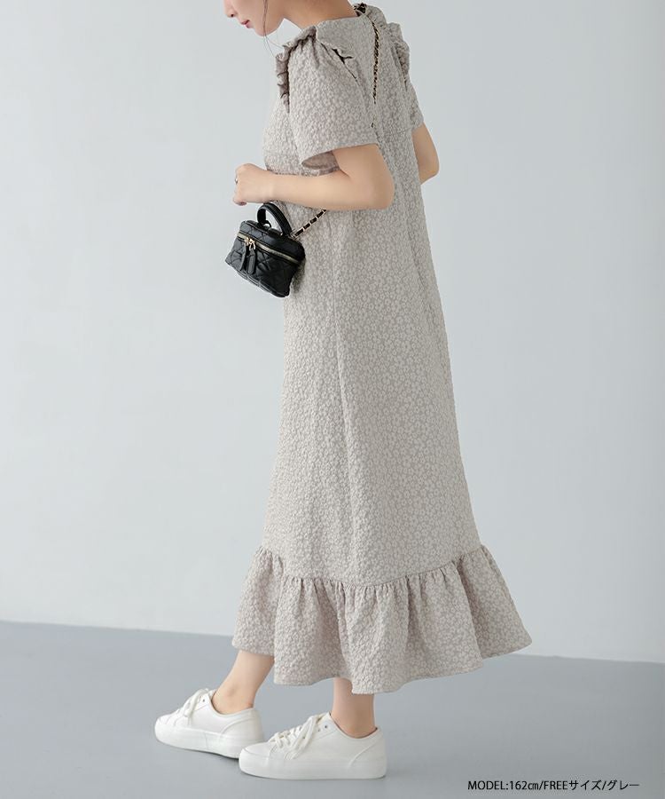 ZOZO限定商品】フラワージャガードロングワンピース【宅配便】 | Fit more