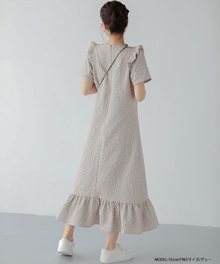 ZOZO限定商品】フラワージャガードロングワンピース【宅配便】 | Fit more