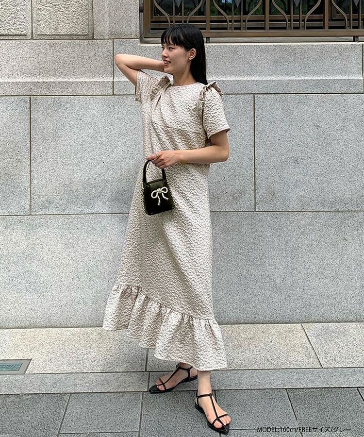 ZOZO限定商品】フラワージャガードロングワンピース【宅配便】 | Fit more