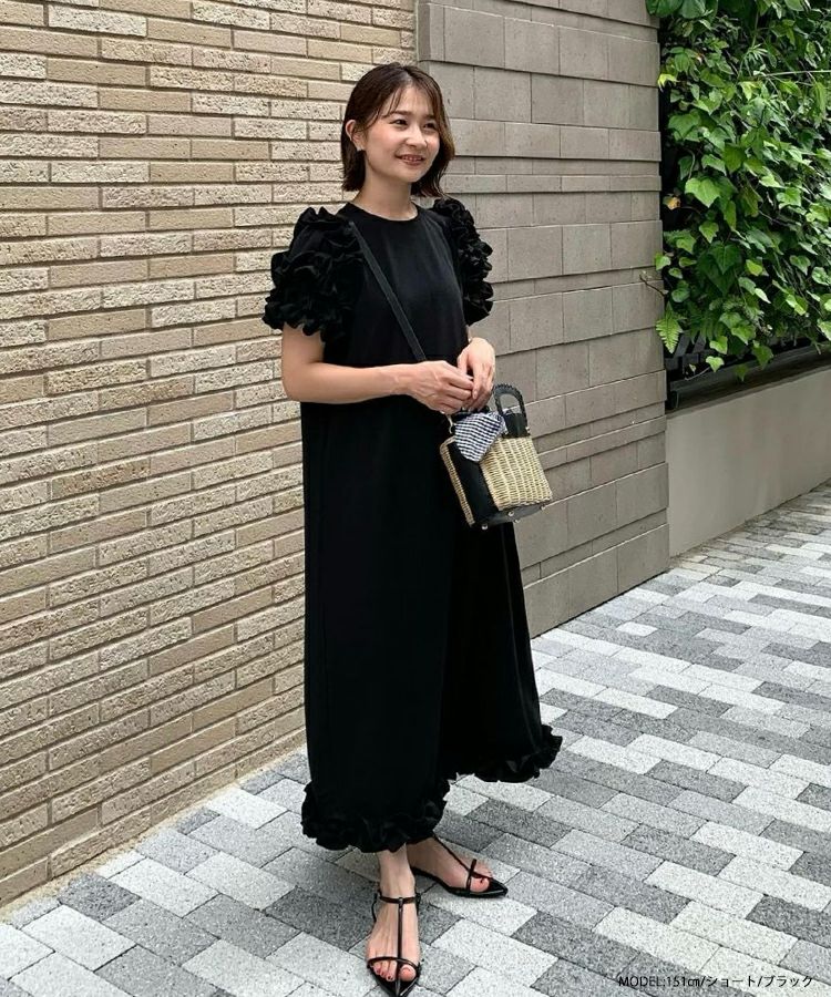 ショルダーフリルロングワンピース【宅配便】 | Fit more