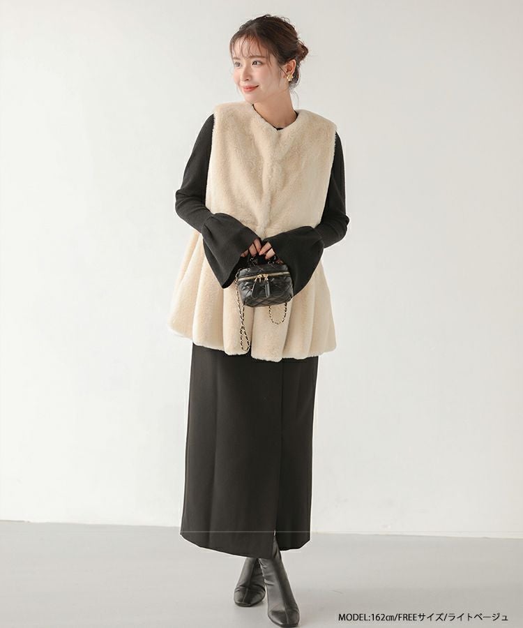 fitmore エコファー　ジレ Fit more（フィットモア） ベスト ジレ 「ZOZO限定カラー」ペプラム