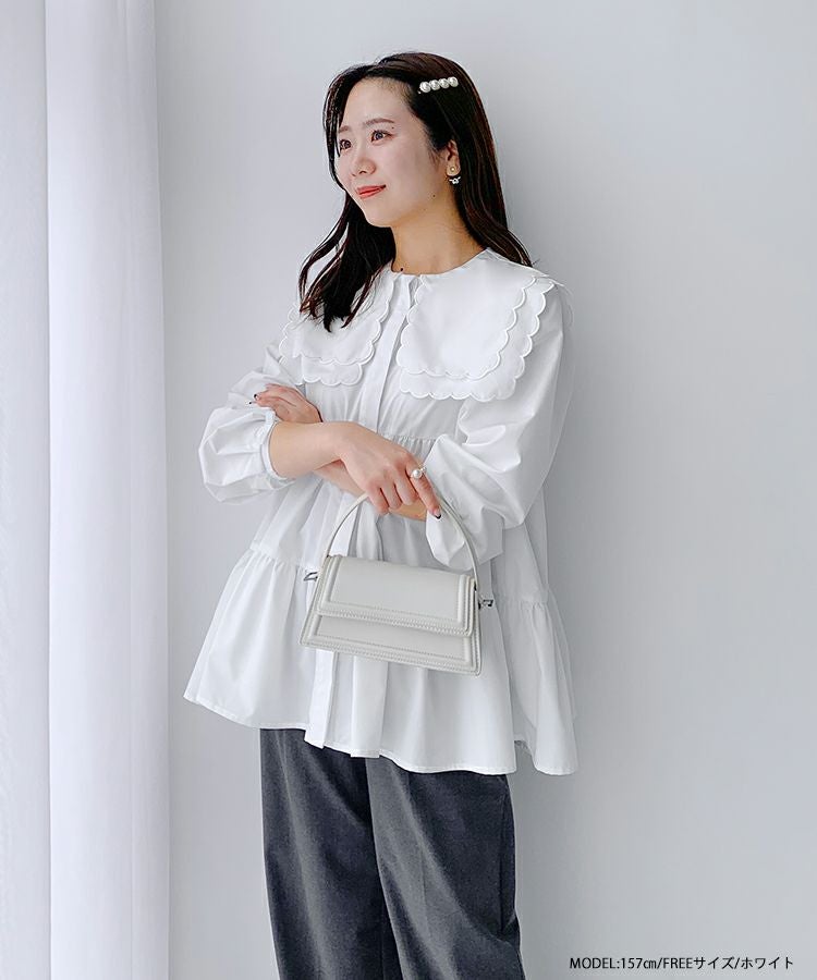 yori♥︎スカラップカラーティアードブラウス 2026年最新】yori スカラップカラーティアードブラウスの人気アイテム