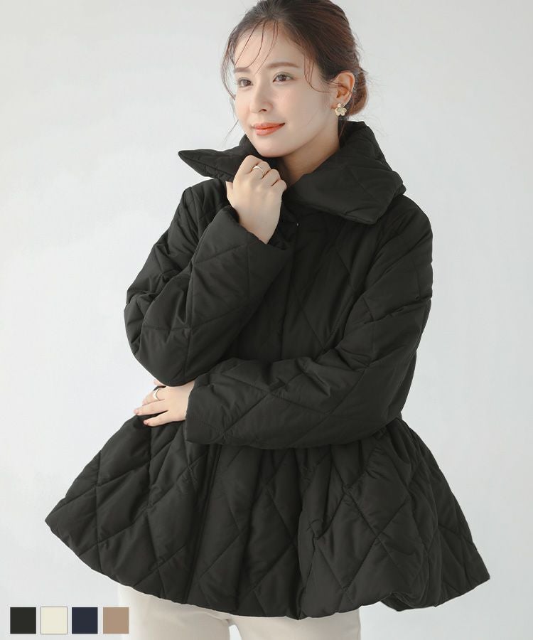 ZOZO限定商品】ビッグカラーキルティングペプラムコート【宅配便