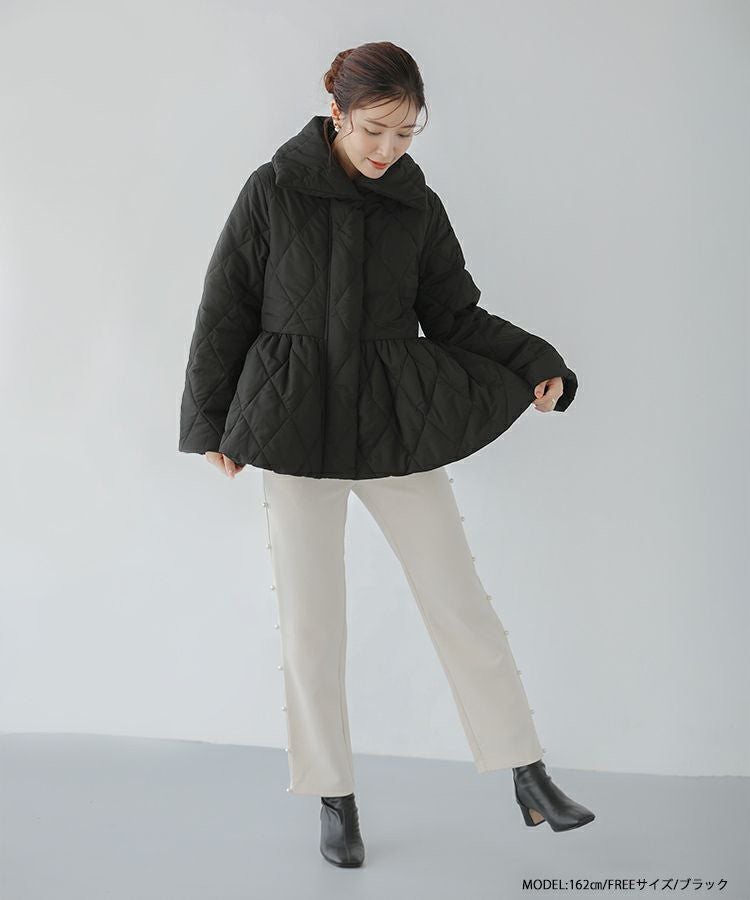 ペプラム中綿ジャケット【即納】【宅配便】 | Fit more
