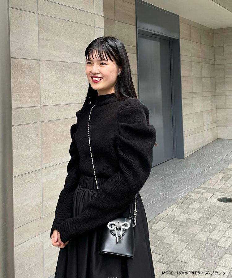 フィットモア　パワショルリブニット　グレー Fit more（フィットモア） ニット セーター パワショルリブニット