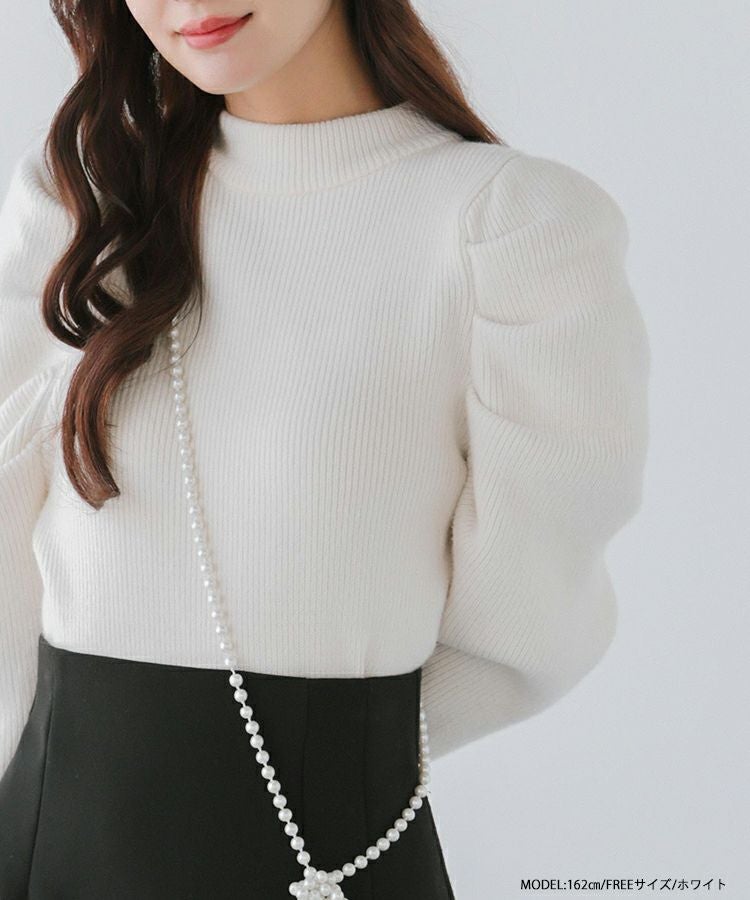 フィットモア　パワショルリブニット　グレー Fit more（フィットモア） ニット セーター パワショルリブニット