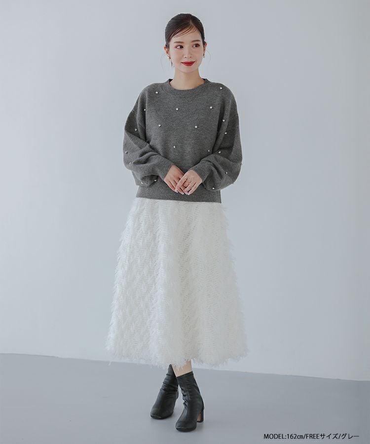 ZOZO限定商品】ビジューフェザーニット【宅配便】 | Fit more