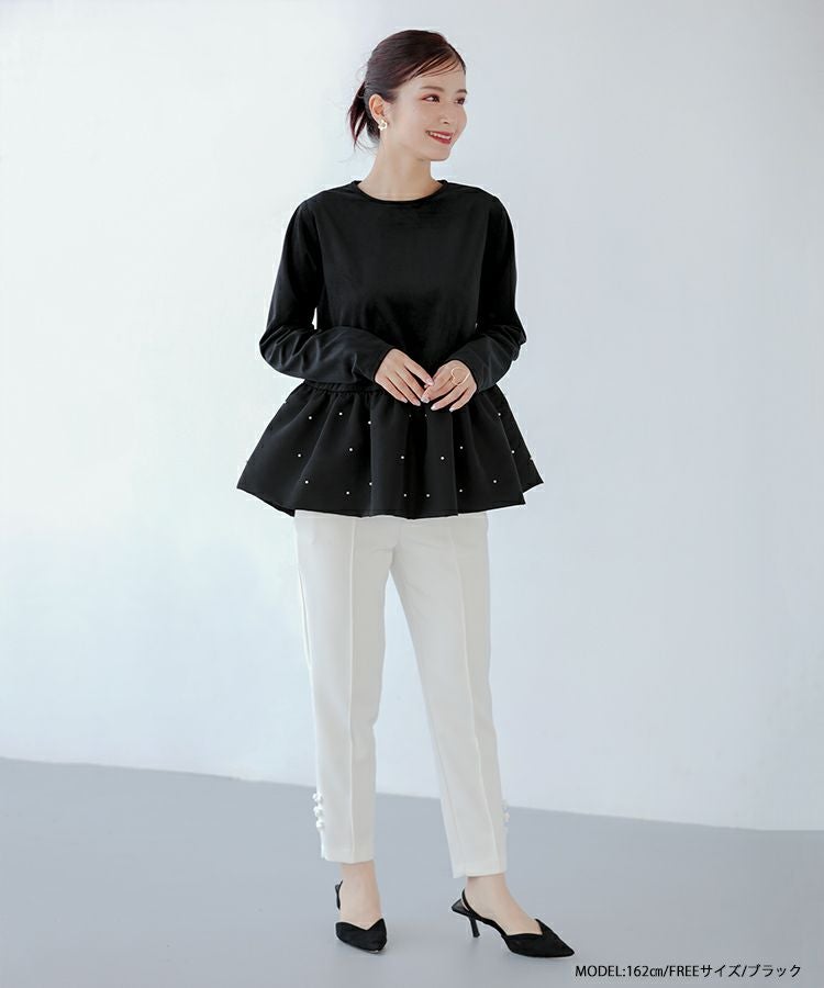 裾バルーンパールベロアトップス【メール便】 | Fit more