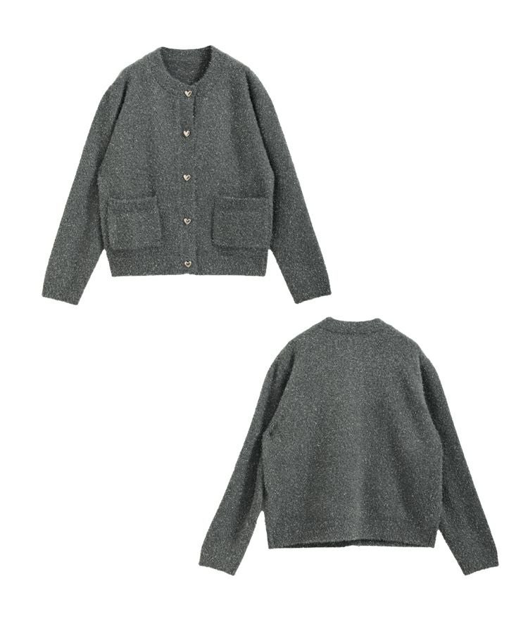 ZOZO限定カラー】ラメニットハートボタンカーディガン【宅配便】 | Fit