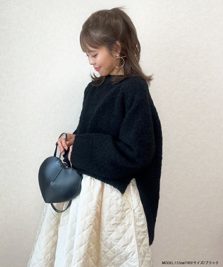 fitmore　yurinaさんコラボ　ブークレニット　ブラック Yurinaコラボ！ブークレニットプルオーバー【宅配便】 | Fit more
