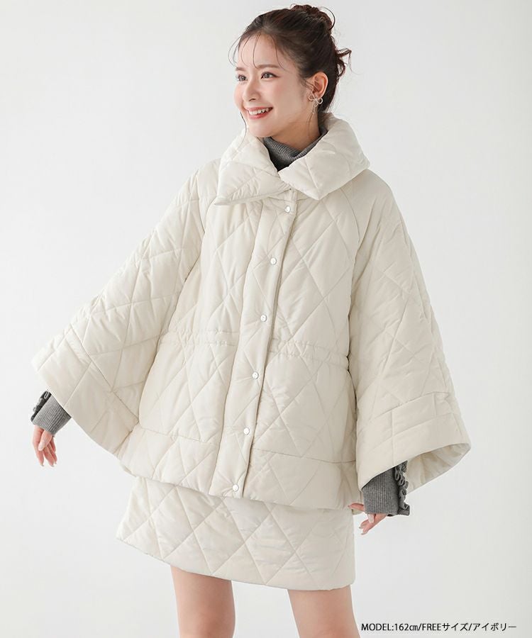 中綿キルティングポンチョ【即納】【宅配便】 | Fit more