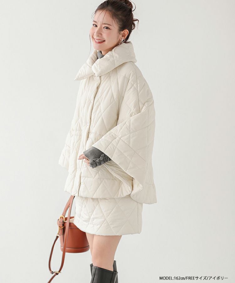 新品未使用品♡Fitmore ♡中綿キルティング ♡ポンチョ♡黒♡最安値 中綿キルティングポンチョ【即納】【宅配便】 | Fit more
