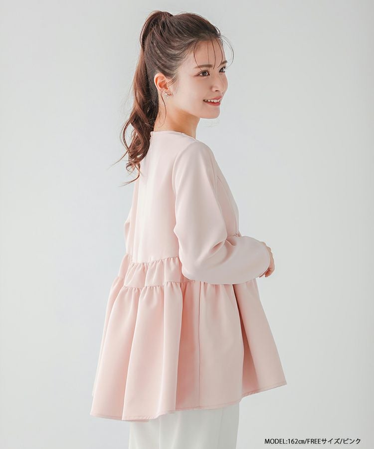 d.i.a フード付き　襟付き　トップス　平成ギャル　羽 Vネックパールギャザーフレアトップス【宅配便】 | Fit more