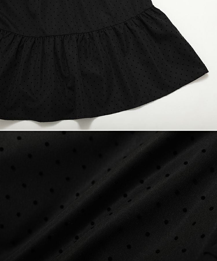 フロッキードットティアードワンピース 【宅配便】 | Fit more