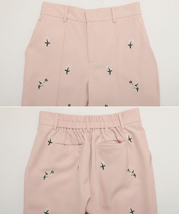 ZOZO限定商品】デイジー刺繍テーパードパンツ【メール便】 | Fit more