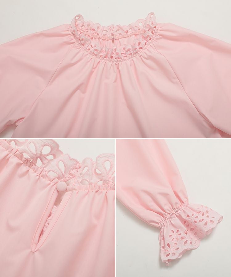 fitmore saayaコラボ！カットワークレースドルマンブラウス 完売 カットワークレースドルマンブラウス【宅配便】 | Fit more