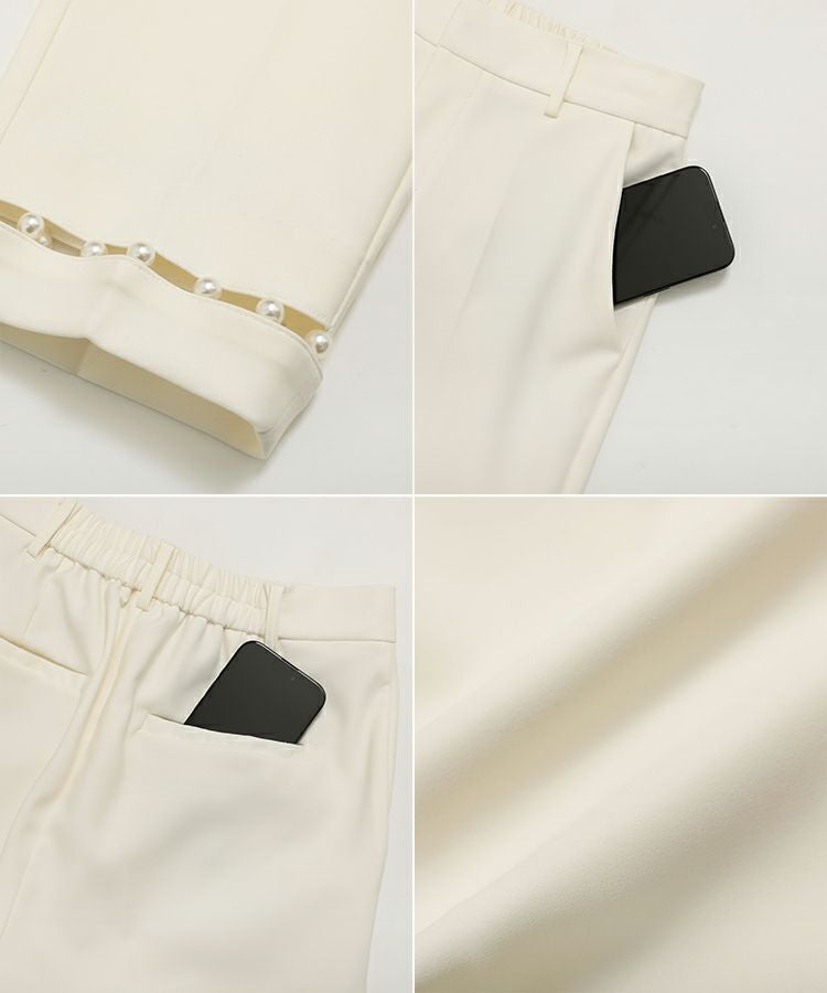 ZOZO限定商品】はしご裾パールテーパードパンツ【メール便】 | Fit more
