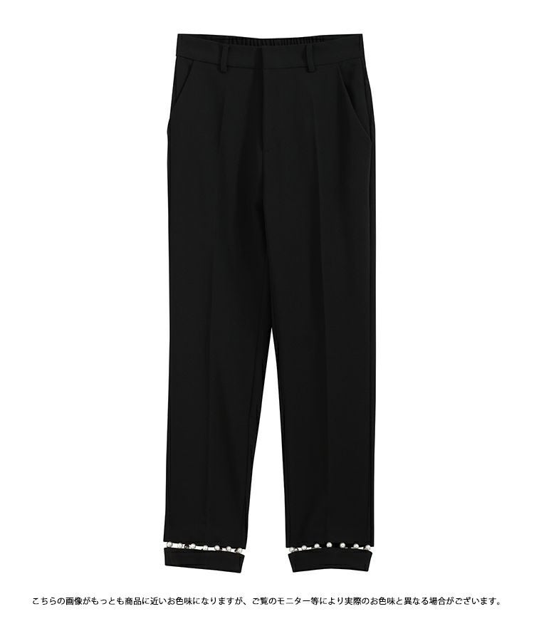 ZOZO限定商品】はしご裾パールテーパードパンツ【メール便】 | Fit more