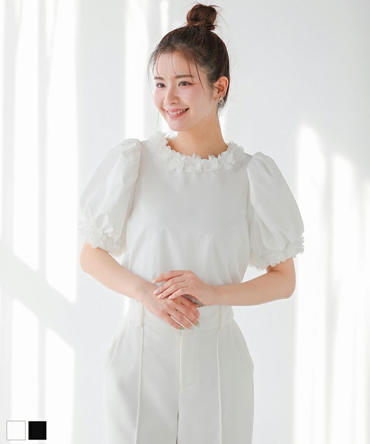 フラワースフレジャガードトップス【宅配便】 | Fit more