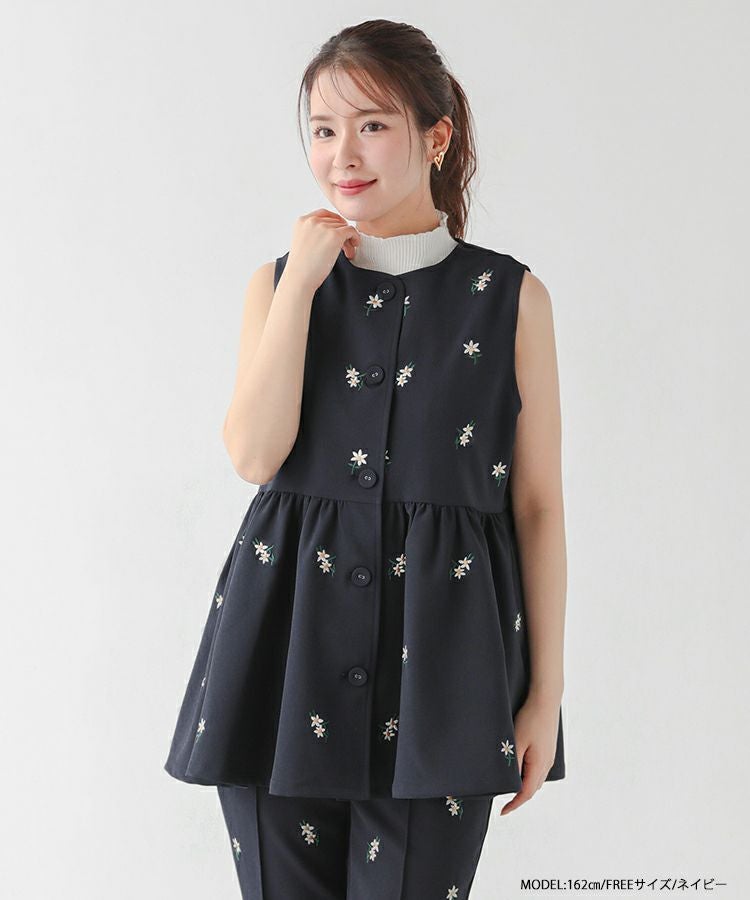 デイジー刺繍ジレ【宅配便】 | Fit more