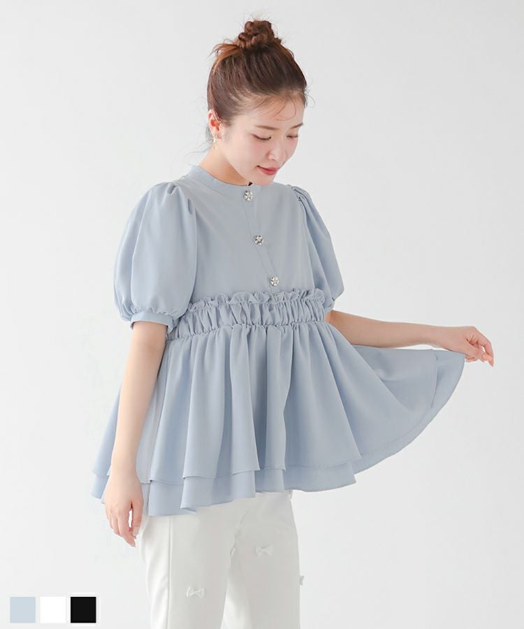 saayaコラボ！ジャガードティアードトップス【宅配便】 | Fit more