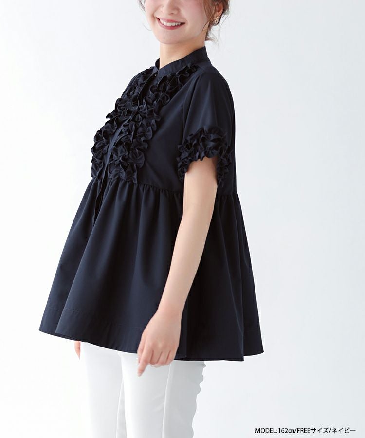 T295/MARNI ペプラムフリルノースリーブブラウス 黒染め ツイル 38 フリルノースリーブペプラムニット | PICCIN (ピッチン) 公式通販