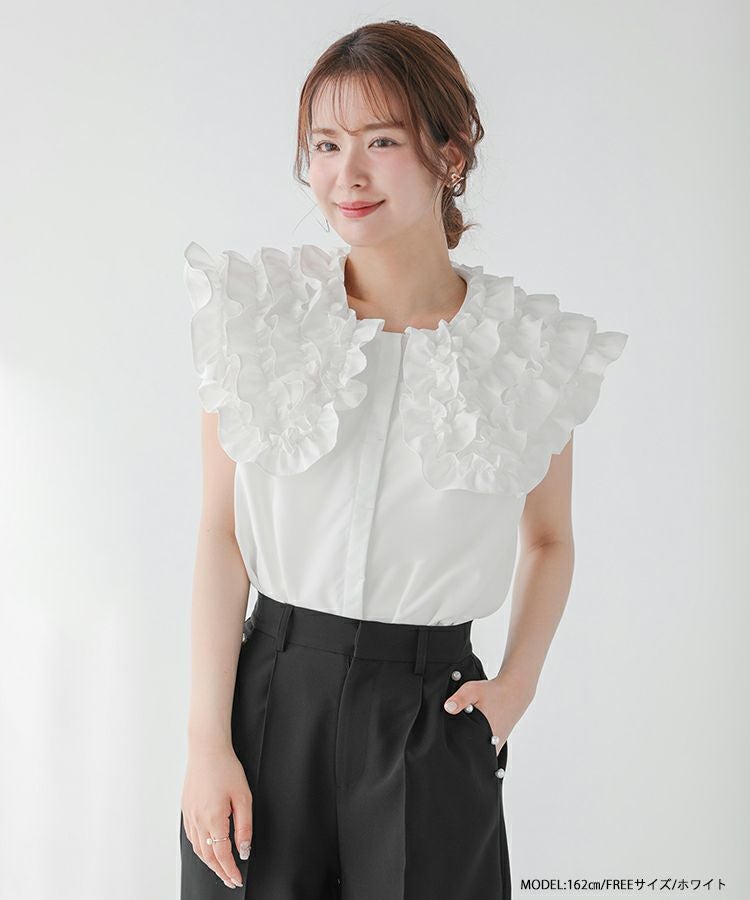 ZOZO限定商品】ビッグフリルカラーAラインブラウス【宅配便】 | Fit more