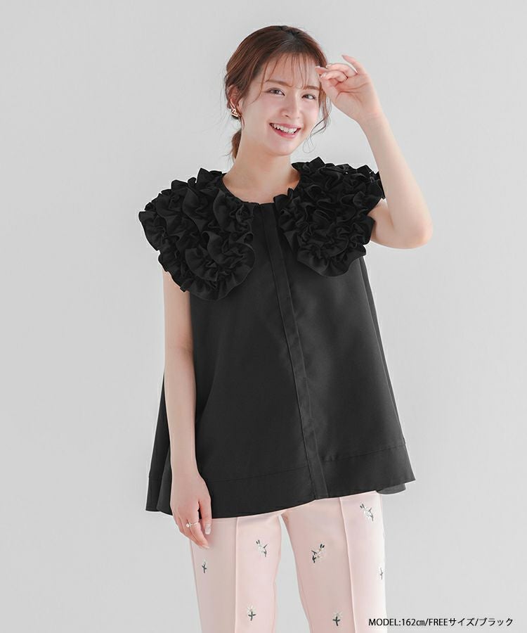 ZOZO限定商品】ビッグフリルカラーAラインブラウス【宅配便】 | Fit more