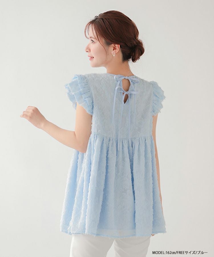 シフォンペプラムトップス【宅配便】 | Fit more