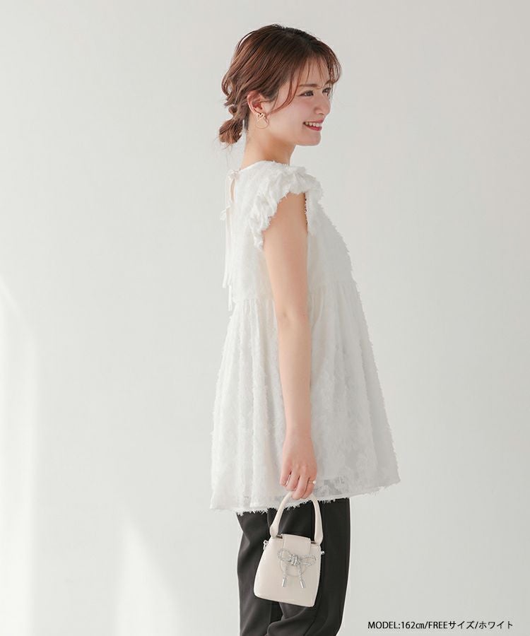 シフォンペプラムトップス【宅配便】 | Fit more
