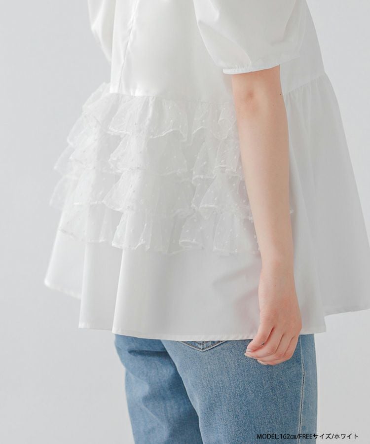 fitmore ブラウス　新品未使用タグ有り Fit more（フィットモア） ブラウス シャツ ギンガムチェックフリル