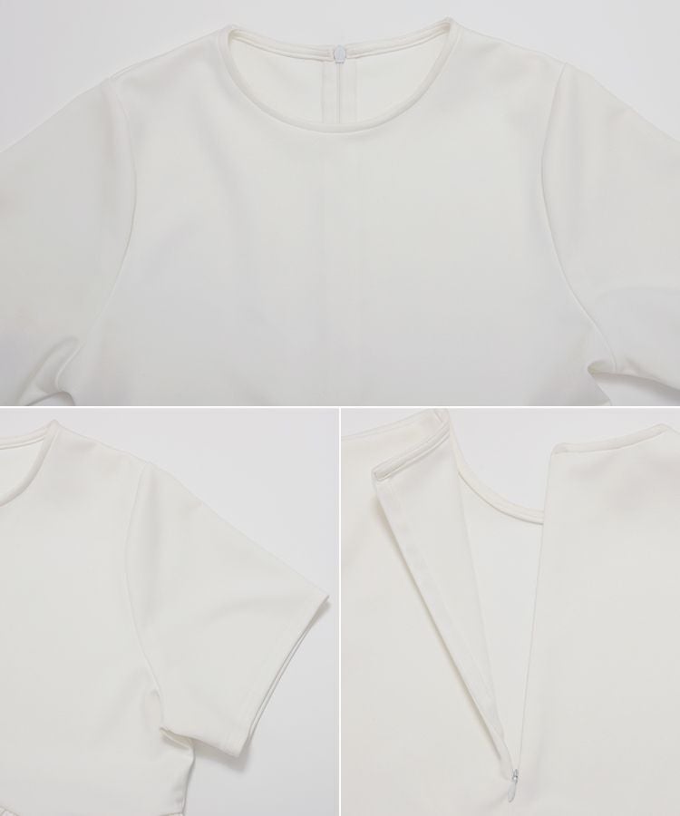 Fit more フィットモア 裾スカラップリボンカットソー Fit more（フィットモア） パンツ 裾スカラップリボンテーパードパンツ