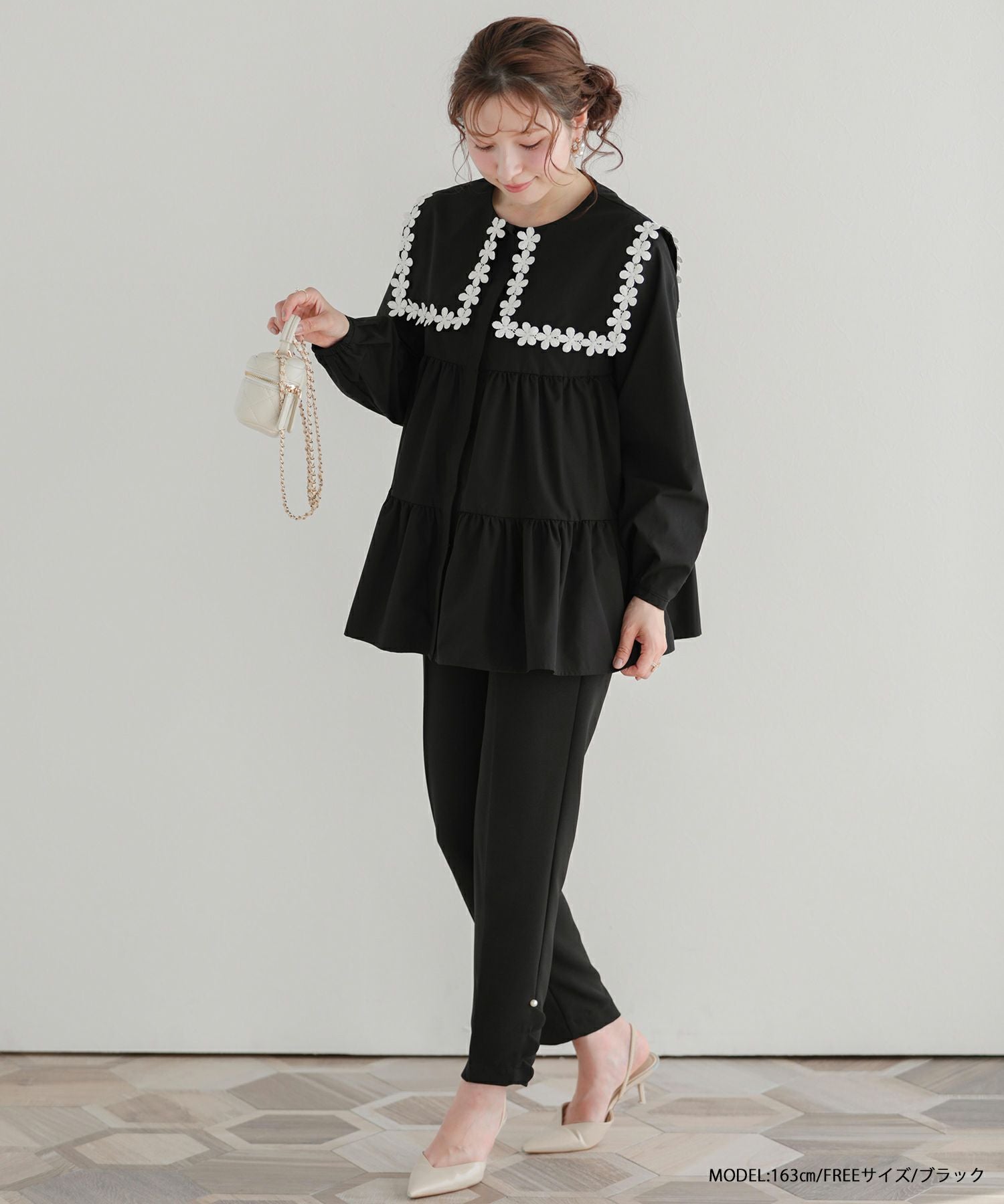 ZOZO限定商品】フラワーレース襟ブラウス【宅配便】 | Fit more